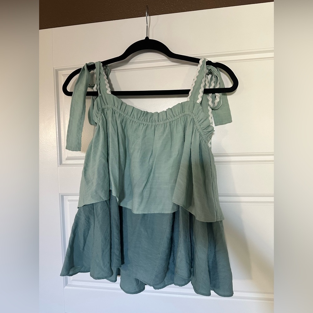 Green Layered Women's Tank